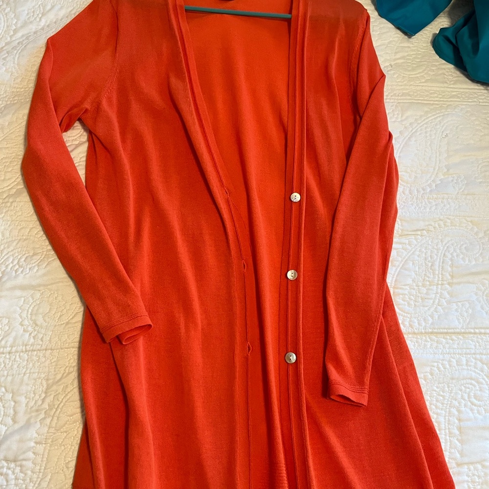 Chico's Bold Orange Knit Sweater
